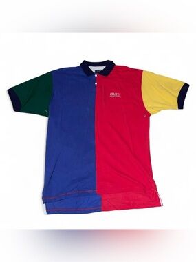 Vintage 90s Chaps Ralph Lauren Polo Shirt ColorBlock Multicolored Size XL